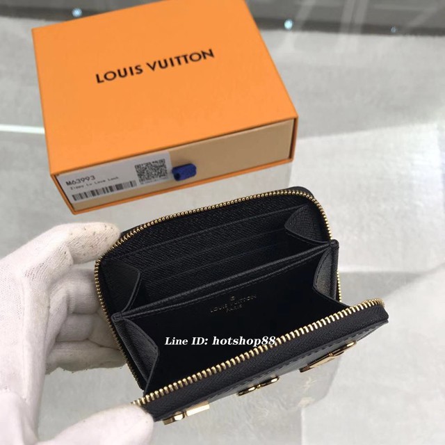 路易威登LV錢包 M63993 LV Love Lock系列特別款拉鏈零錢包 LV女款零錢卡包 xxlv1675